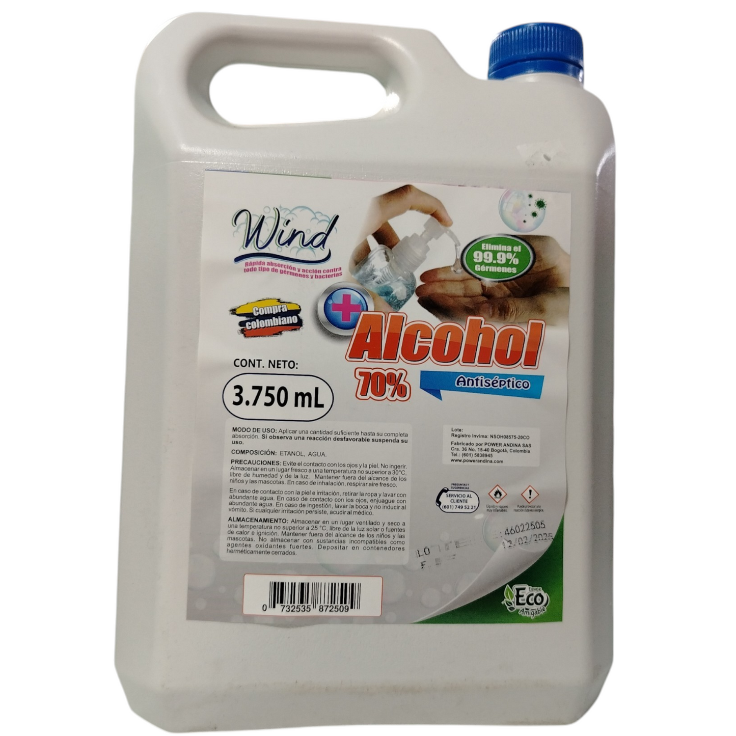 ALCOHOL ANTISEPTICO X 3.750mL