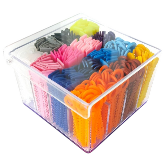 CAJA PORTA ELASTIES X 16 ESPACIOS